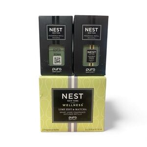 NEST Fragrances Lime Zest & Matcha + Santorini Olive & Citron Refill Set